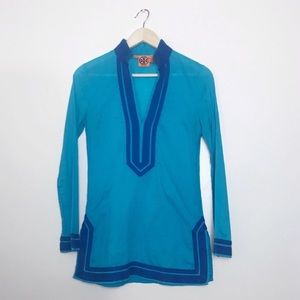 Tory Burch solid cotton tunic w/ side zipper 2